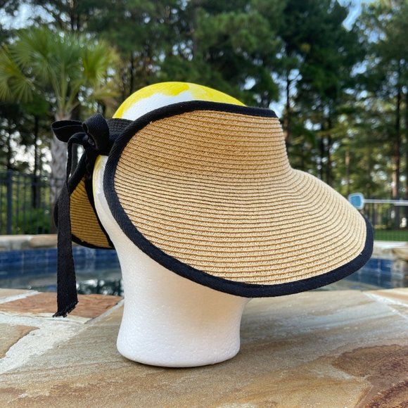 CITY GARDENIA STRAW VISOR HAT